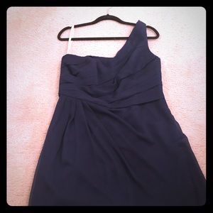 Navy Blue David’s Bridal Chiffon Dress